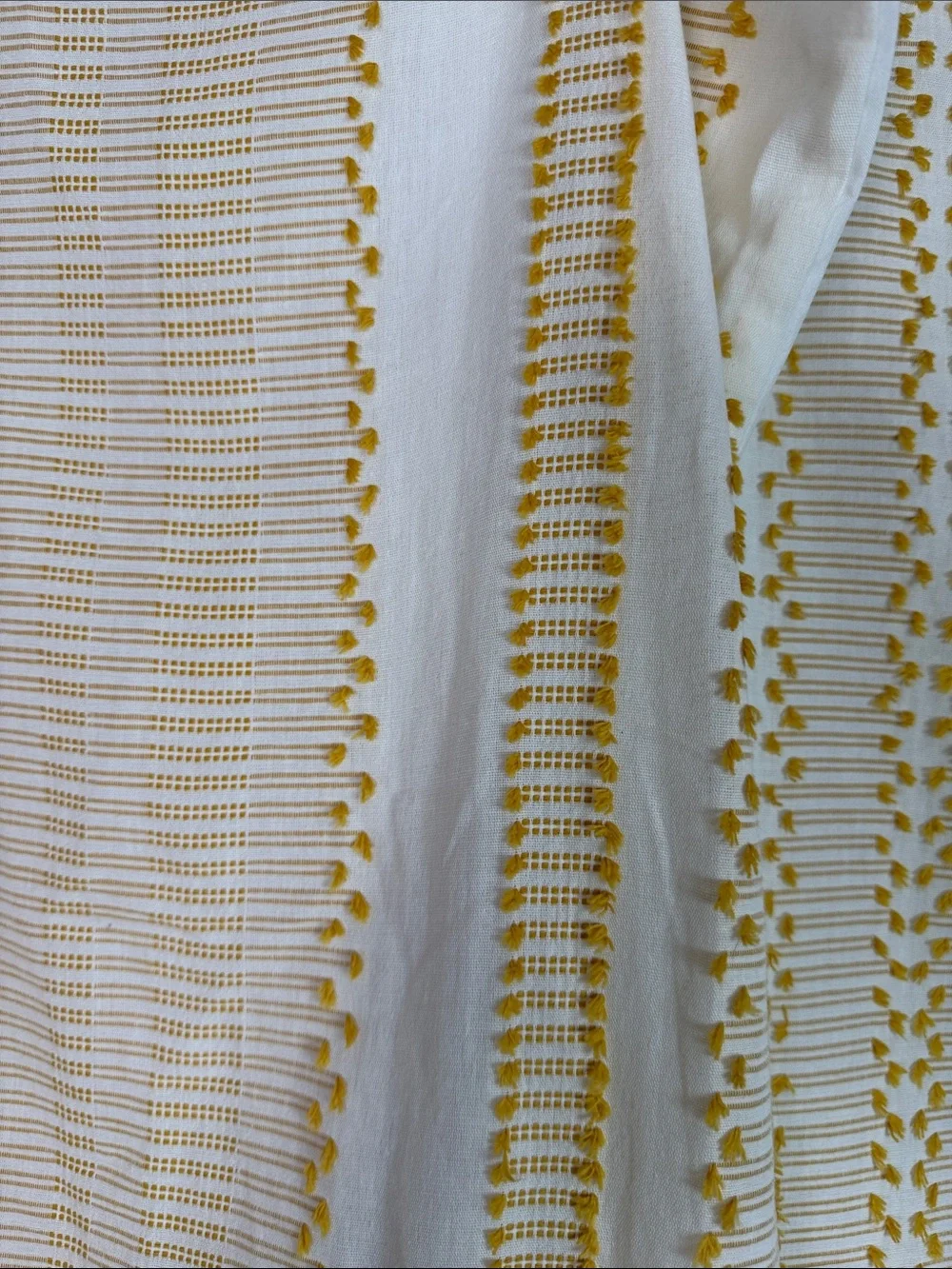 Threshold Set of 2 King Pillowcases White Mustard Yellow Woven Boho 20x36